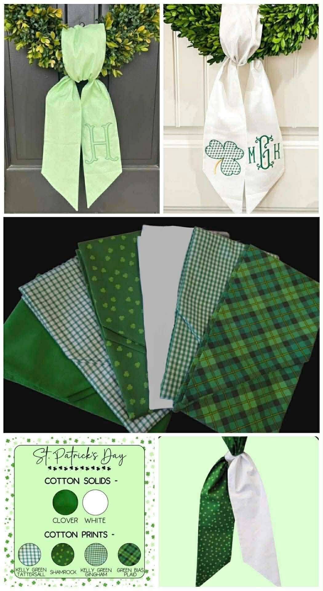 St. Patrick's Day Wreath Sashes
