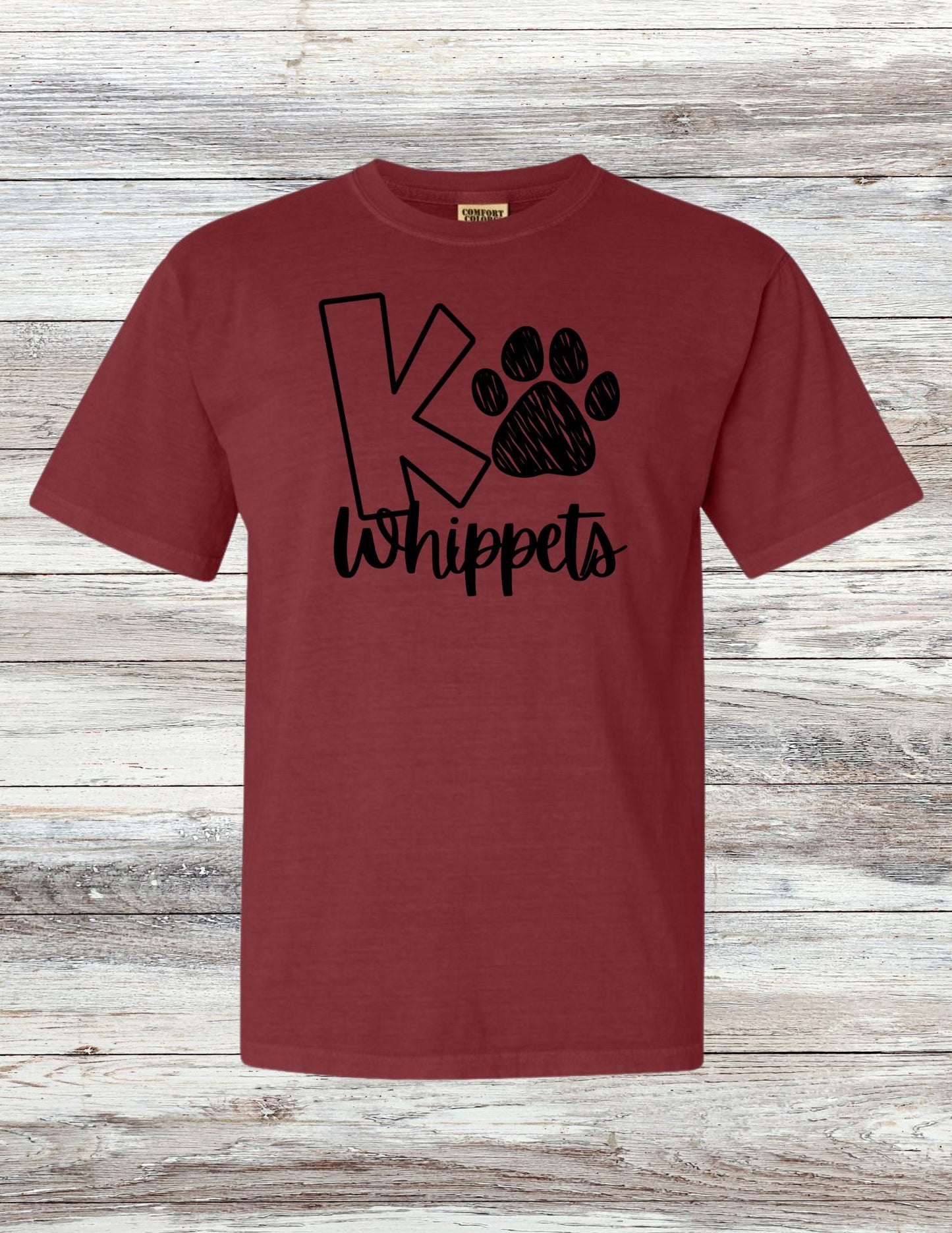 Whippets Paw Print T-Shirt - Black Ink