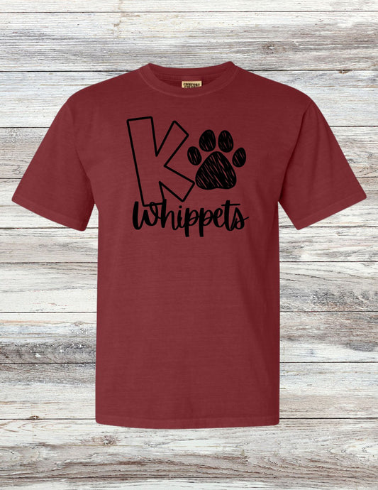 Whippets Paw Print T-Shirt - Black Ink