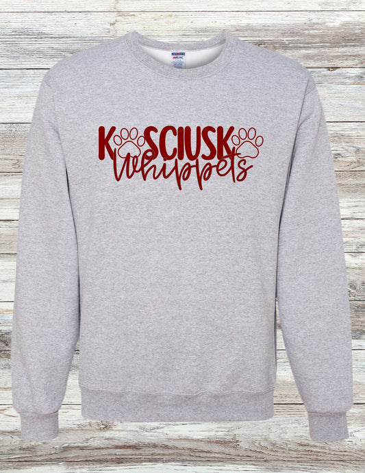 YOUTH Paw Print Kosciusko Whippets Sweatshirt