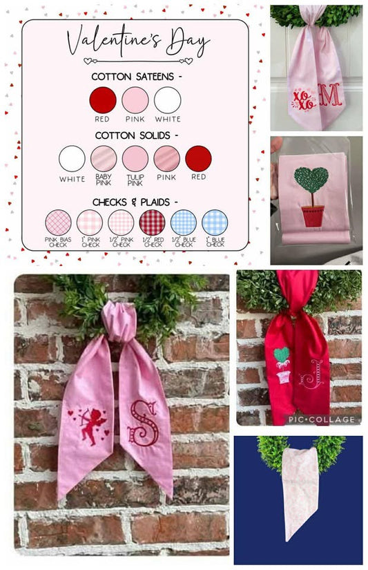Valentine's Day Wreath Sashes